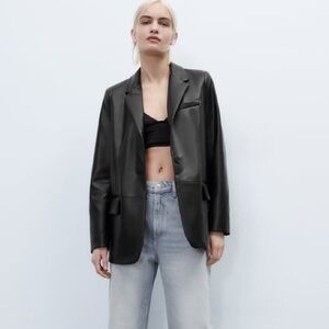 Zara Leather Blazer